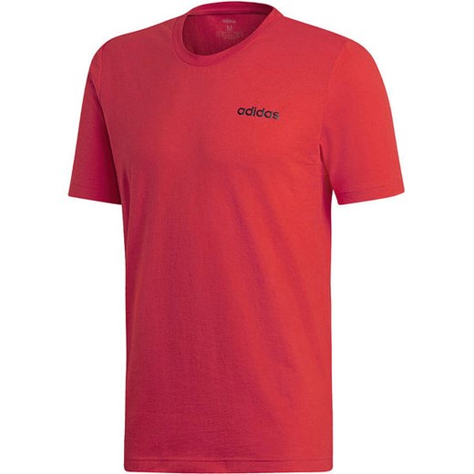 T-shirt męski Adidas czerwony na lato z krótkim rękawem 