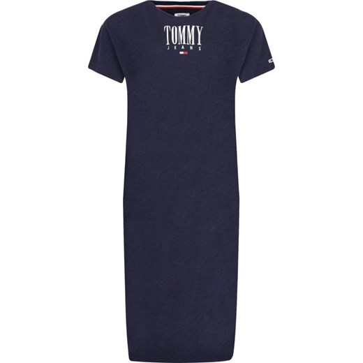 Sukienka Tommy Jeans z okrągłym dekoltem z krótkimi rękawami casualowa prosta na spacer 