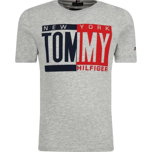 T-shirt chłopięce szary Tommy Hilfiger z krótkim rękawem 