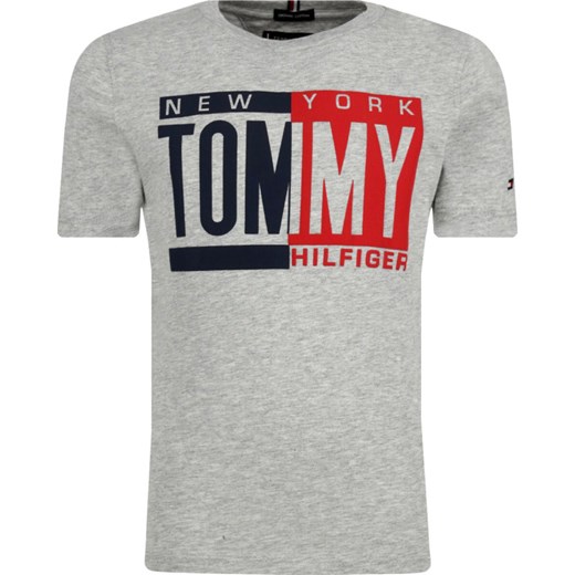 T-shirt chłopięce szary Tommy Hilfiger z krótkim rękawem
