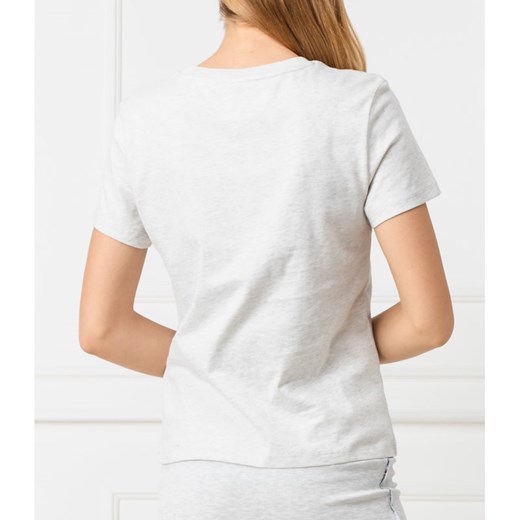 Biała bluzka damska Tommy Jeans z okrągłym dekoltem z napisami młodzieżowa 