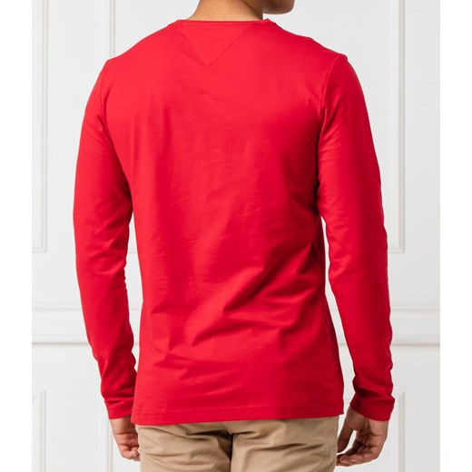 T-shirt męski czerwony Tommy Hilfiger casual z długim rękawem 