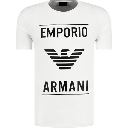 T-shirt męski biały Emporio Armani z krótkimi rękawami 