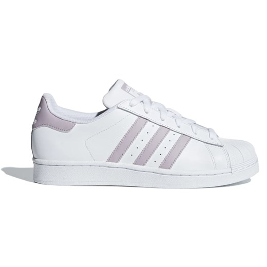 Białe trampki damskie Adidas superstar bez wzorów 