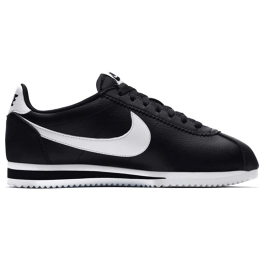 Buty sportowe damskie czarne Nike dla biegaczy cortez wiązane bez wzorów skórzane 
