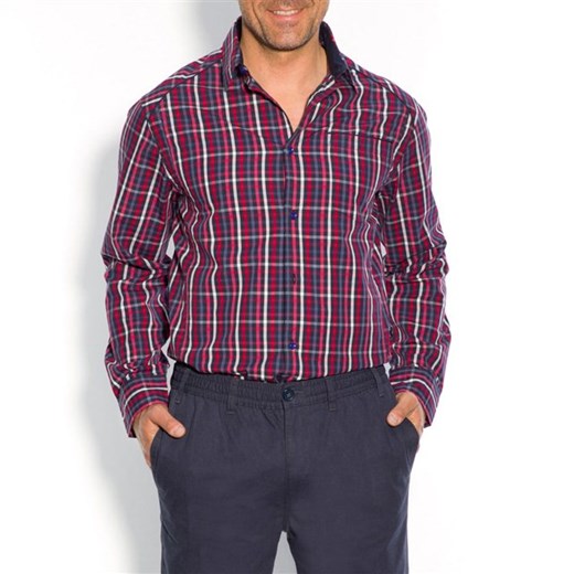 Koszula w kratkę, łaty na łokciach w kontrastującym kolorze, rozmiar 2 la-redoute-pl fioletowy koszule