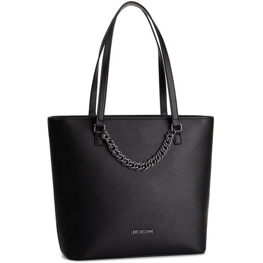 Shopper bag Love Moschino czarna mieszcząca a7 elegancka na ramię bez dodatków 