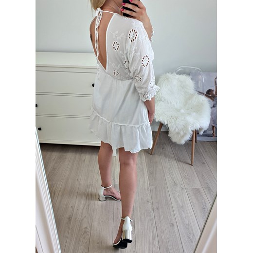 Sukienka biała mini bawełniana 