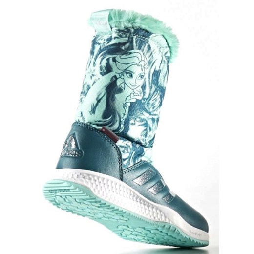 Buty zimowe dziecięce Adidas kraina lodu zielone na zamek 
