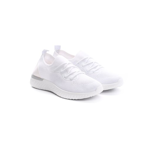Buty sportowe damskie białe Renee do biegania na wiosnę sznurowane bez wzorów płaskie 