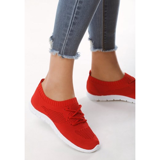 Buty sportowe damskie Born2be czerwone płaskie 