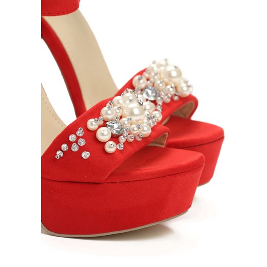 Czerwone Sandały Pearls Design