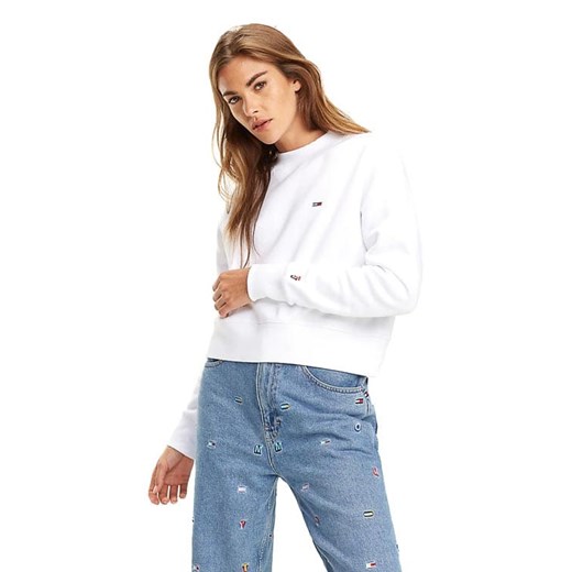 Bluza damska Tommy Jeans biała młodzieżowa krótka 