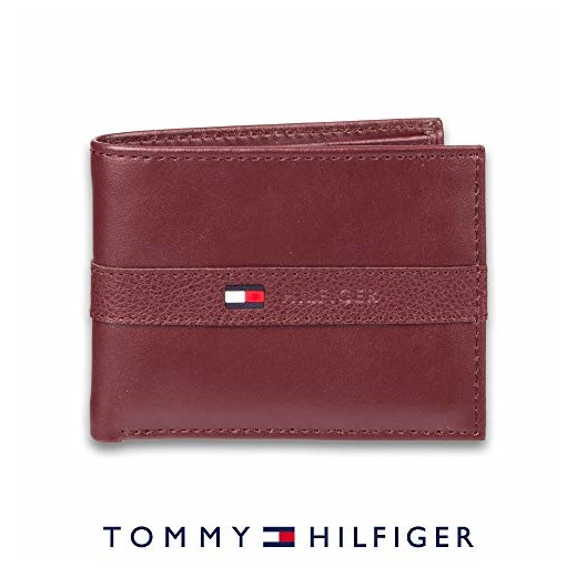 Tommy Hilfiger paszport Men's Ranger Leather Case Wallet, Burgundy
