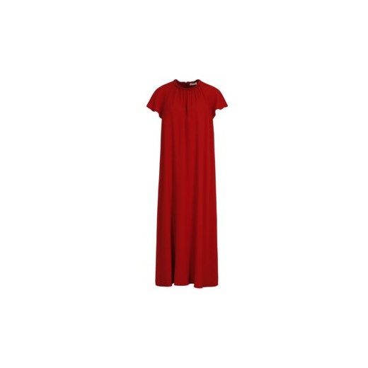 Sukienka Red Valentino bez rękawów czerwona casual midi bez wzorów 