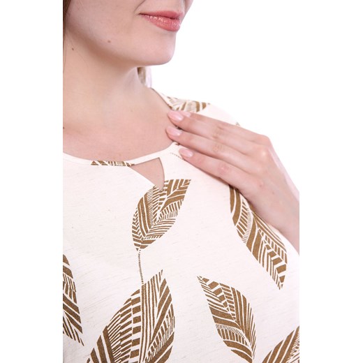 Bluzka damska z okrągłym dekoltem w abstrakcyjne wzory z długim rękawem 