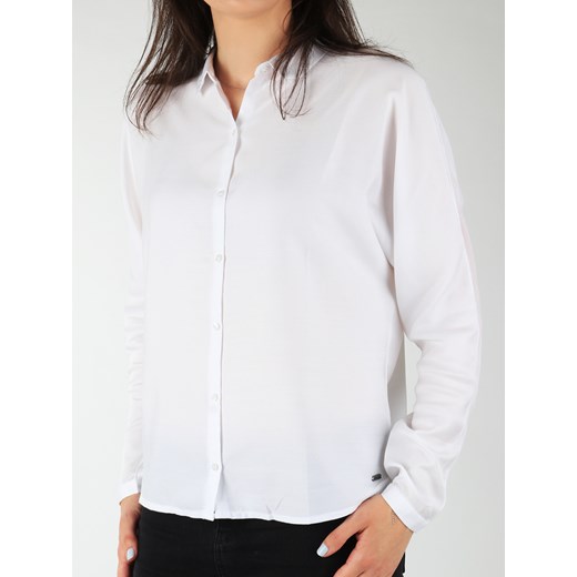 Biała koszula damska Wrangler bez wzorów z kołnierzykiem 