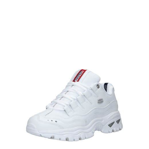 Sneakersy damskie białe Skechers młodzieżowe na platformie bez wzorów 