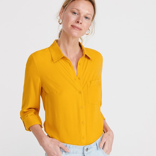 Reserved - Gładka koszula z wiskozy - Żółty Reserved  42 