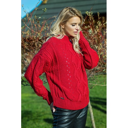 Czerwony sweter damski Fobya 
