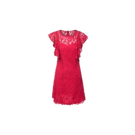Sukienka Guess koronkowa czerwona 