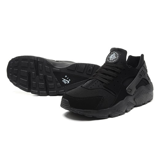 Nike buty sportowe męskie huarache czarne z gumy sznurowane 