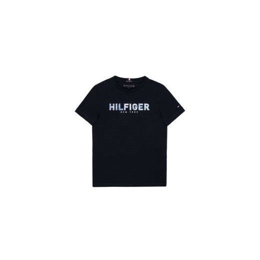 Czarny t-shirt chłopięce Tommy Hilfiger z krótkim rękawem 