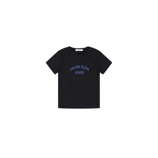 T-shirt chłopięce Calvin Klein z krótkim rękawem z napisami jeansowy 