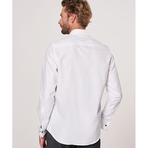 Koszula męska Profuomo elegancka biała jedwabna bez wzorów 