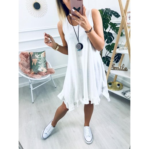 MODNA SUKIENKA OVERSIZE NEW WHITE Kenza.pl  uniwersalny 