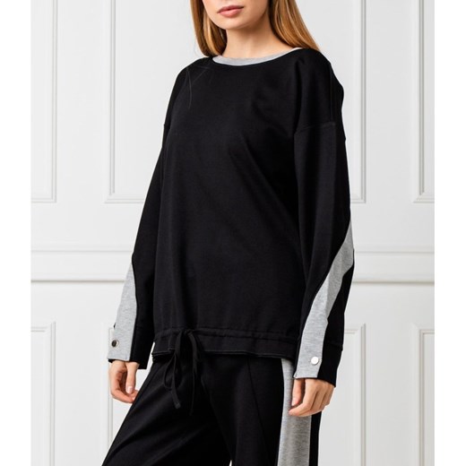 Bluza damska czarna Twin Set bez wzorów krótka 