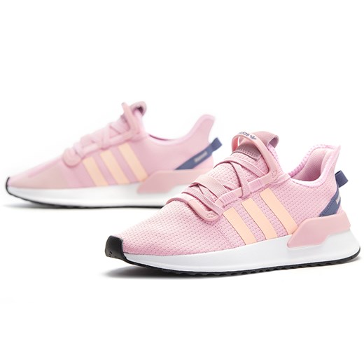 Buty sportowe damskie Adidas dla biegaczy różowe eleganckie gładkie wiązane 