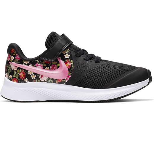 Buty sportowe dziecięce Nike sznurowane w kwiaty na rzepy 