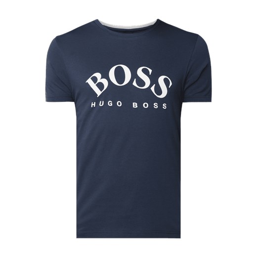 Granatowy t-shirt męski Boss Athleisure z krótkim rękawem 