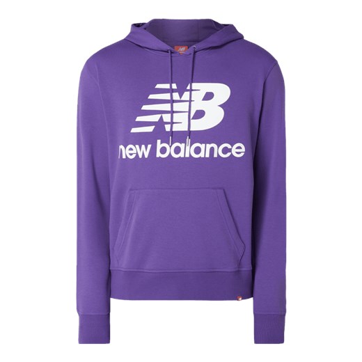 Bluza sportowa New Balance z nadrukami fioletowa bawełniana 