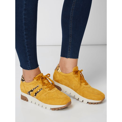 Tamaris buty sportowe damskie sneakersy młodzieżowe żółte sznurowane płaskie 