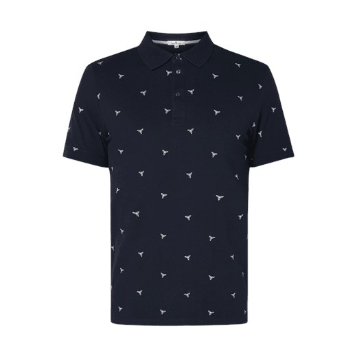 Granatowy t-shirt męski Tom Tailor w abstrakcyjne wzory z krótkim rękawem 