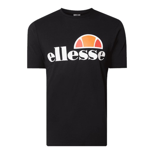 Czarny t-shirt męski Ellesse w nadruki z krótkim rękawem 