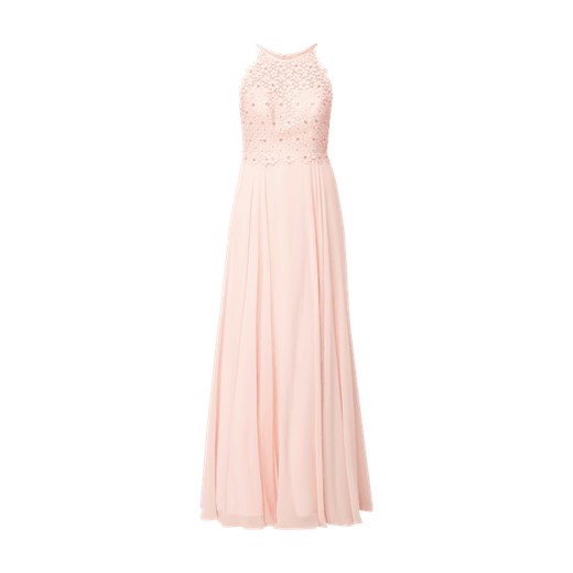 Luxuar sukienka różowa na karnawał na bal bez rękawów rozkloszowana 
