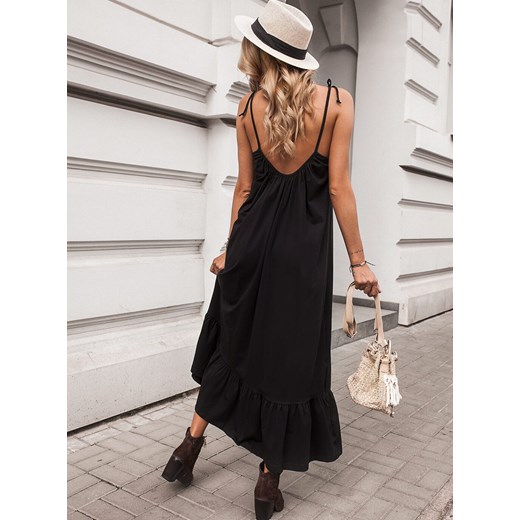 Sukienka Selfieroom czarna casual oversize na ramiączkach maxi 