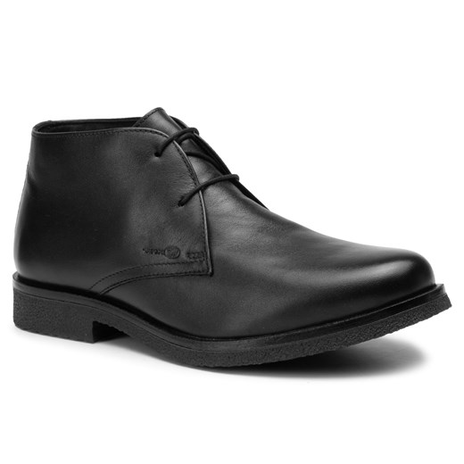 Czarne buty zimowe męskie Geox sznurowane casual skórzane 