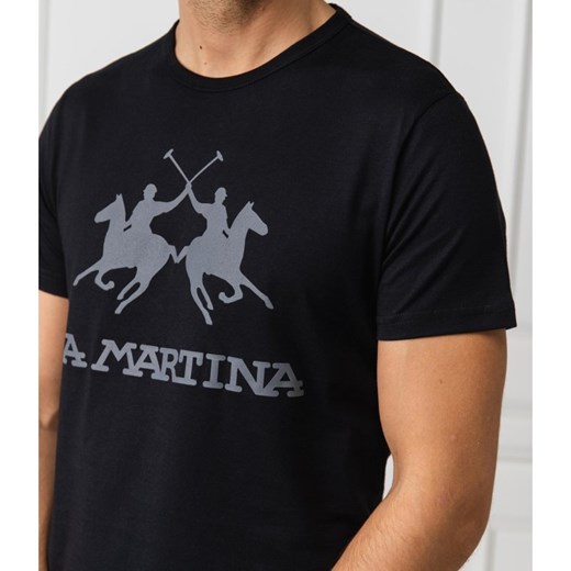 T-shirt męski La Martina czarny na lato 