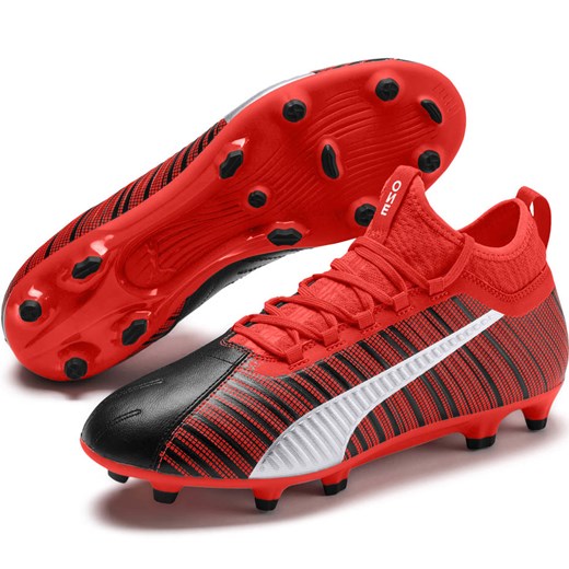 Buty sportowe męskie Puma czerwone sznurowane ze skóry 