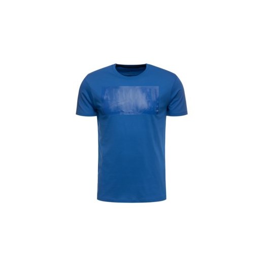 T-shirt męski Armani niebieski z krótkimi rękawami 