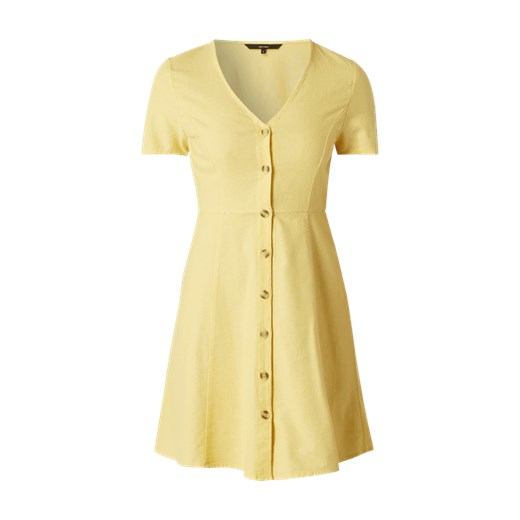Vero Moda sukienka mini żółta gładka z krótkim rękawem szmizjerka z wiskozy 