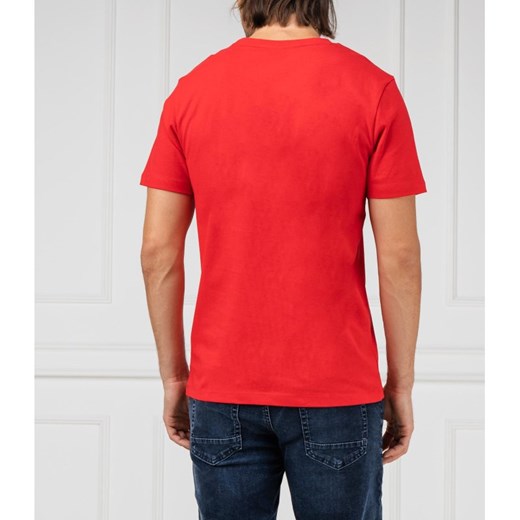 T-shirt męski czerwony Boss Casual z krótkimi rękawami 