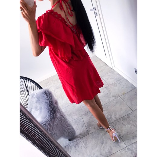 Czerwona sukienka BOHO "LILIANE" Divinostyle  uniwersalny 