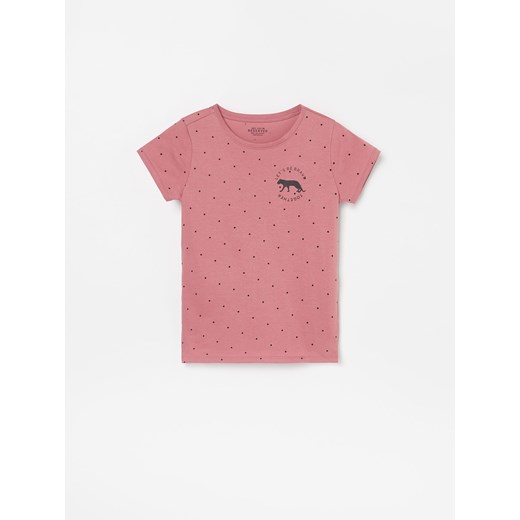 Reserved - T-shirt w kropki - Różowy Reserved  164 