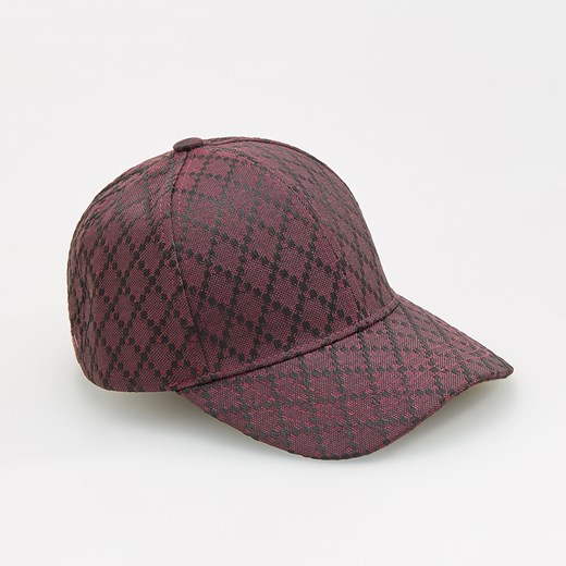 Reserved - Wzorzysta czapka z daszkiem - Bordowy  Reserved One Size 