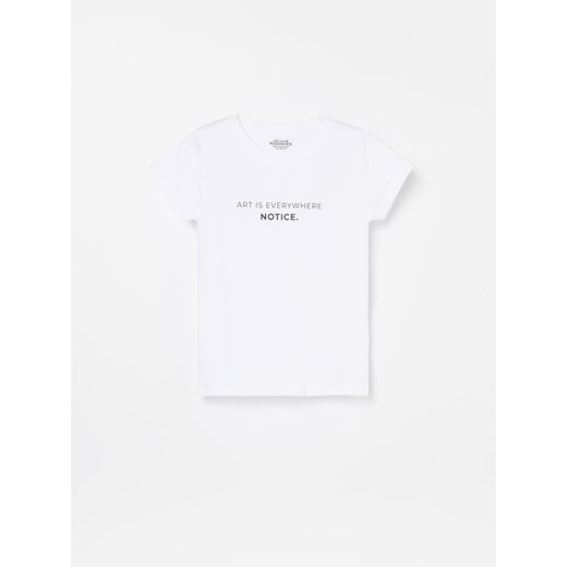 Reserved - T-shirt z napisem - Biały Reserved  122 